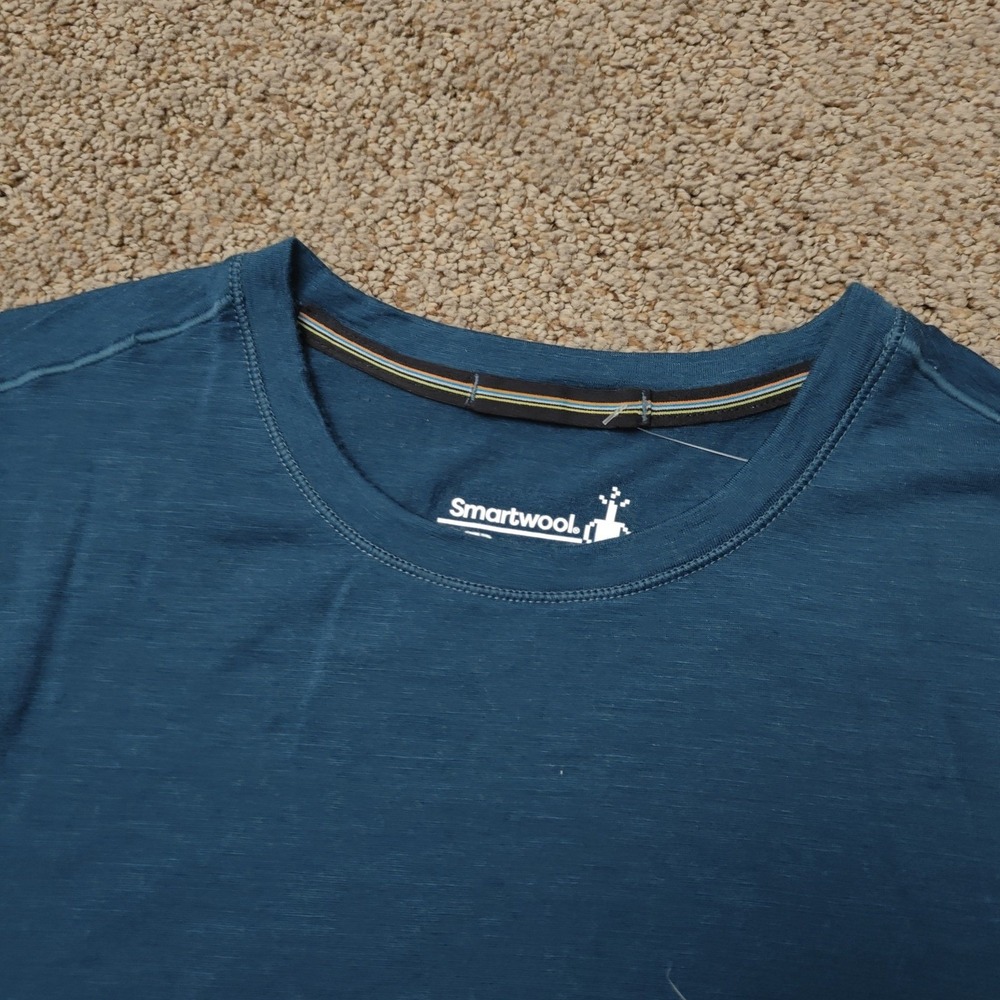 SMARTWOOL Women T Shirt XS Blue Merino Wool Gorpcore Activewear Base Layer - Picture 3 of 13
